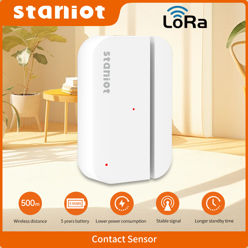 Staniot LoRa バージョン 5 年間のバッテリー寿命エントリーセンサー 500 メートルの伝送距離ワイヤレス接触センサードアウィンドウ検出器