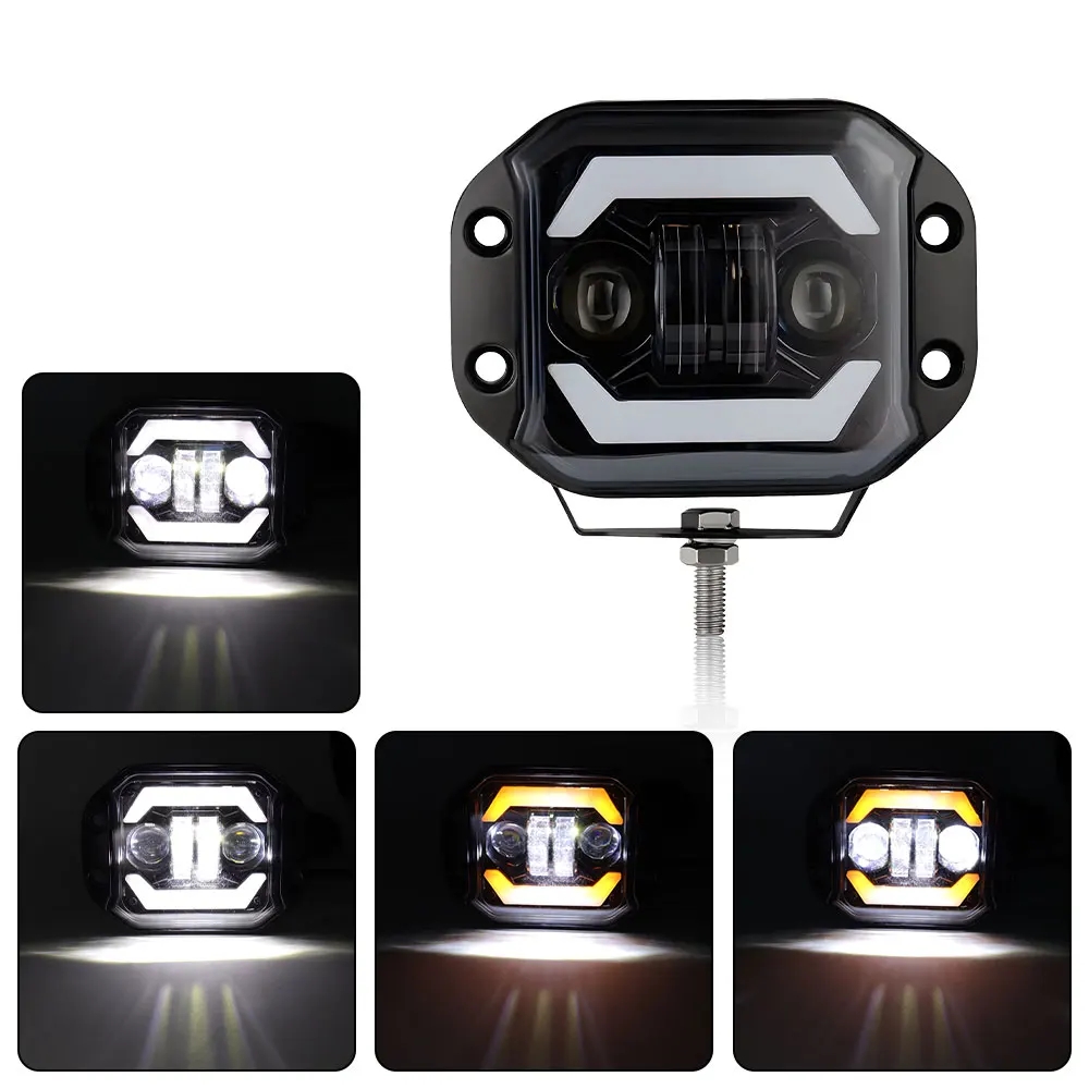 5 インチ車 LED ワークライトバー駆動ヘッドライト 40 ワット 5 インチワークランプ 12 ボルトエンジェルアイスポーツライトオートバイ ATV SUV オフロード
