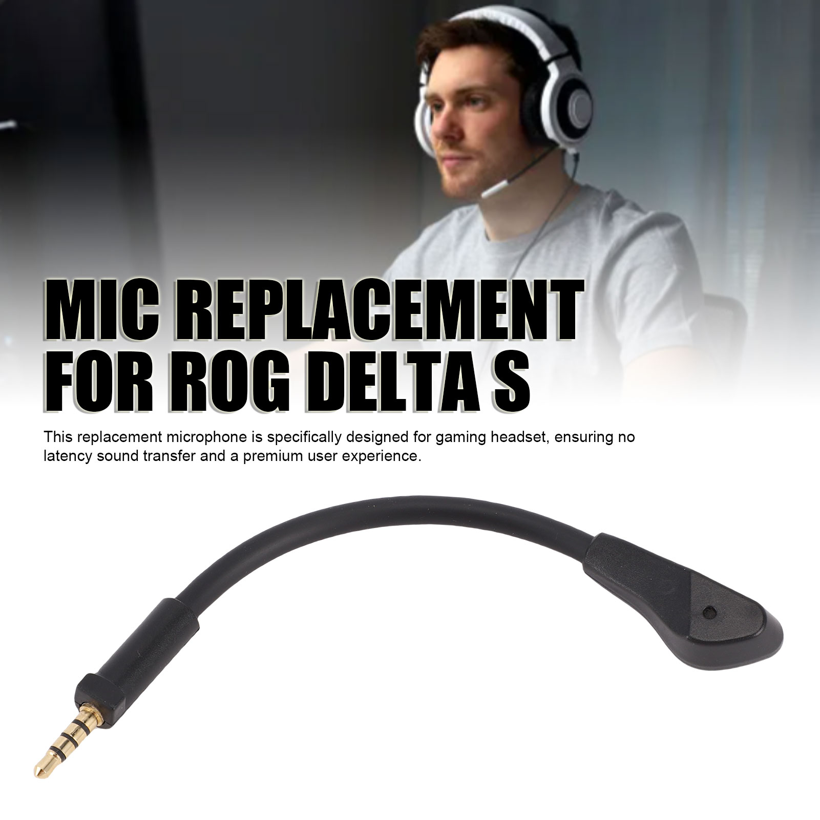 3.5mm 取り外し可能マイク マイク交換用 ROG Delta S ゲーミングヘッドセットノイズリダクション 3.5mm 取り外し可能ゲームマイク