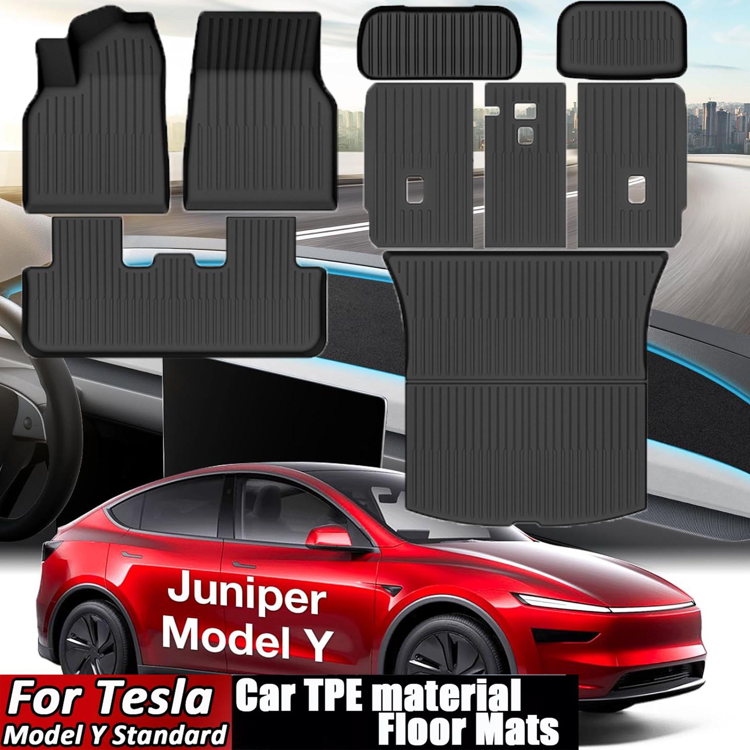 全天候型フロアマットライナーテスラモデル Y ジュニパー 2025 2026 3D カスタムフィット防水 TPE カーペットインテリアアクセサリー