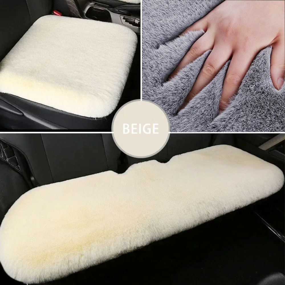 カーシートカバーソフトショートぬいぐるみ冬暖かい自動車シートクッション肌に優しい洗えるユニバーサル車椅子プロテクター