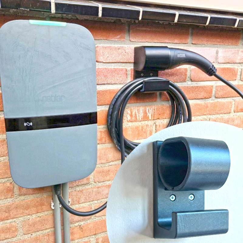 1Pc タイプ 2 EV 充電器ウォールマウントブラケット 90 度テスラ起亜ロープロファイル - RH 電気自動車充電アクセサリー