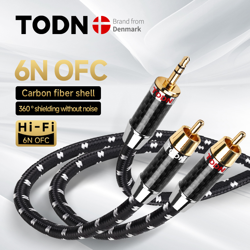 TODN RCA ケーブル HiFi ステレオ 3.5 ミリメートル - 2RCA オーディオケーブル AUX RCA ジャック 3.5 Y スプリッターアンプ用オーディオホームシアターケーブル RCA
