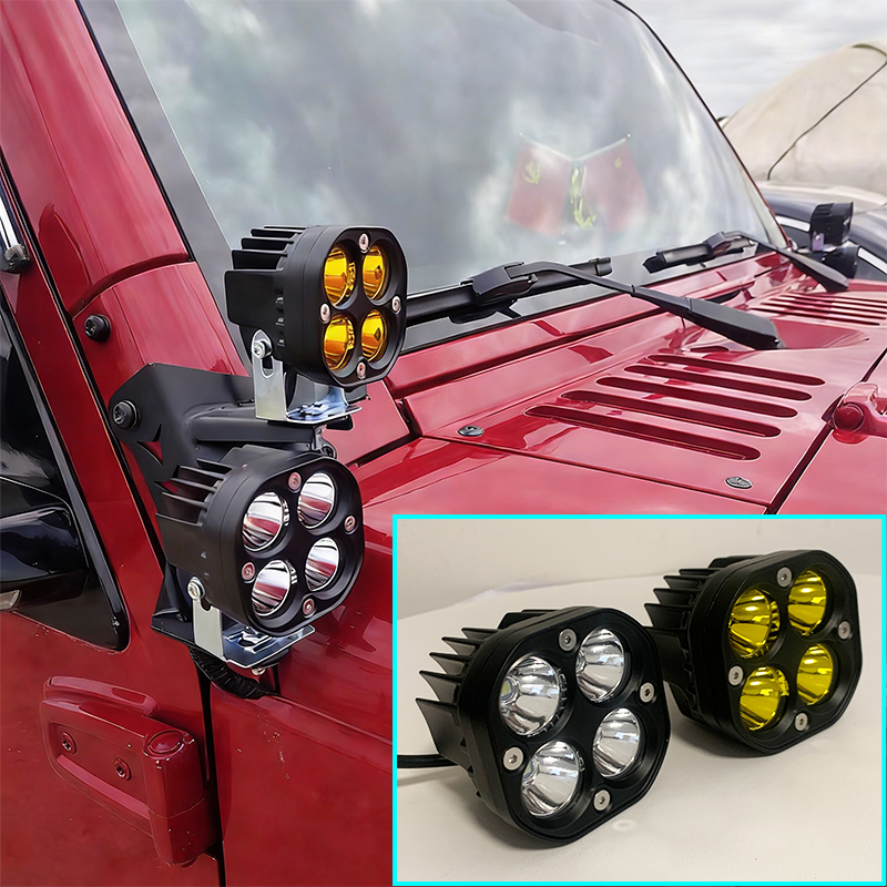 3 インチ 40 ワット LED ワークライトスポットオフロードドライビングランプオートバイトラック SUV ATV 12V 24V 白黄色フォグライト防水