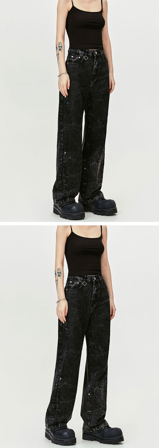 女性の高品質コットンデニムジーンズヴィンテージストレートスタイルミッドウエストブランドXLズボンドロップシッピング