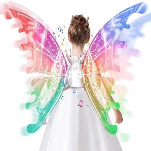Butterfly Wings and Light Music Electric Fairy Wings Glowing Angel Wings Halloween Costume Props Girls' Birthday Party Decorations