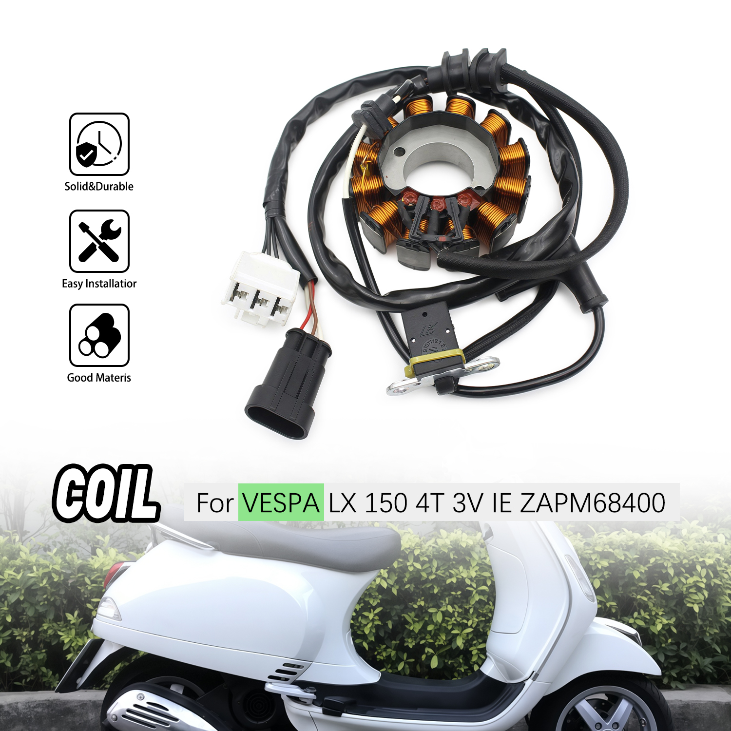 磁気オルタネータステータ B016543 ベスパ LX 150 4T 3V IE ZAPM68400