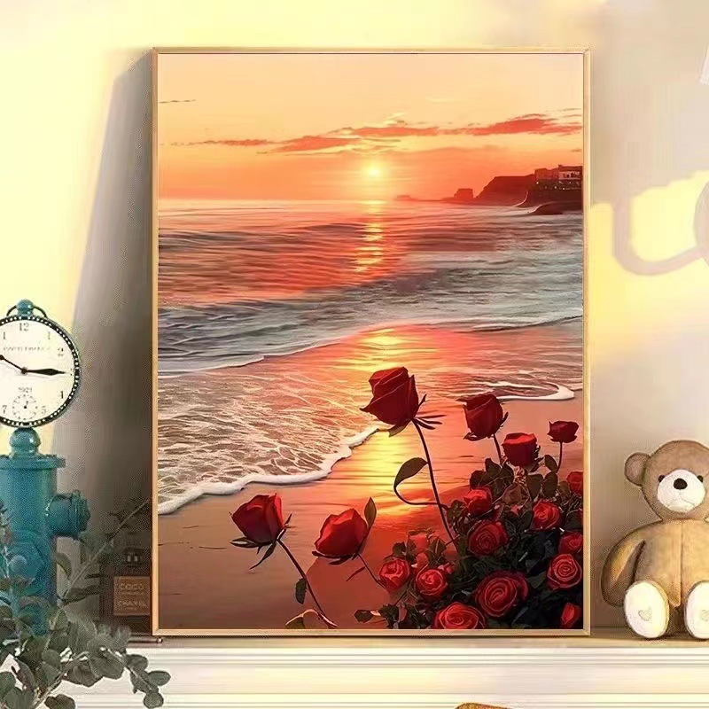 6095041 Y デジタル油絵リビングルーム装飾絵画ソファ背景壁掛け絵画