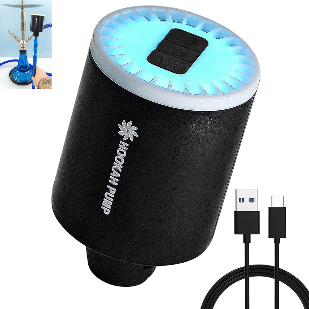 電気シーシャ水ギセル スターターポンプ USB 充電 LED ライト充電式バッテリーブロワーアクセサリー強力な空気水ギセルポンプキット