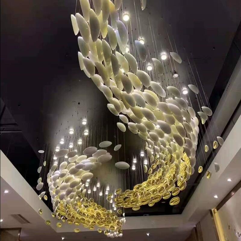 ホテルのロビーの豪華な装飾クリスタルシャンデリア展示ホールボールルームヴィラクリエイティブアートガラスカスタムライト