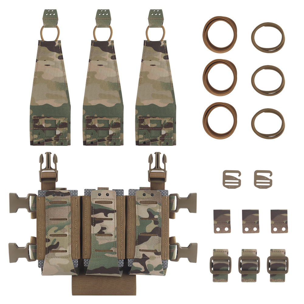 WG DIY フックループクラスプ組み合わせ使用ライフル Pisol サブマシンガントリプルマグポーチエアガンキャリアプレートマガジンホルスターツール