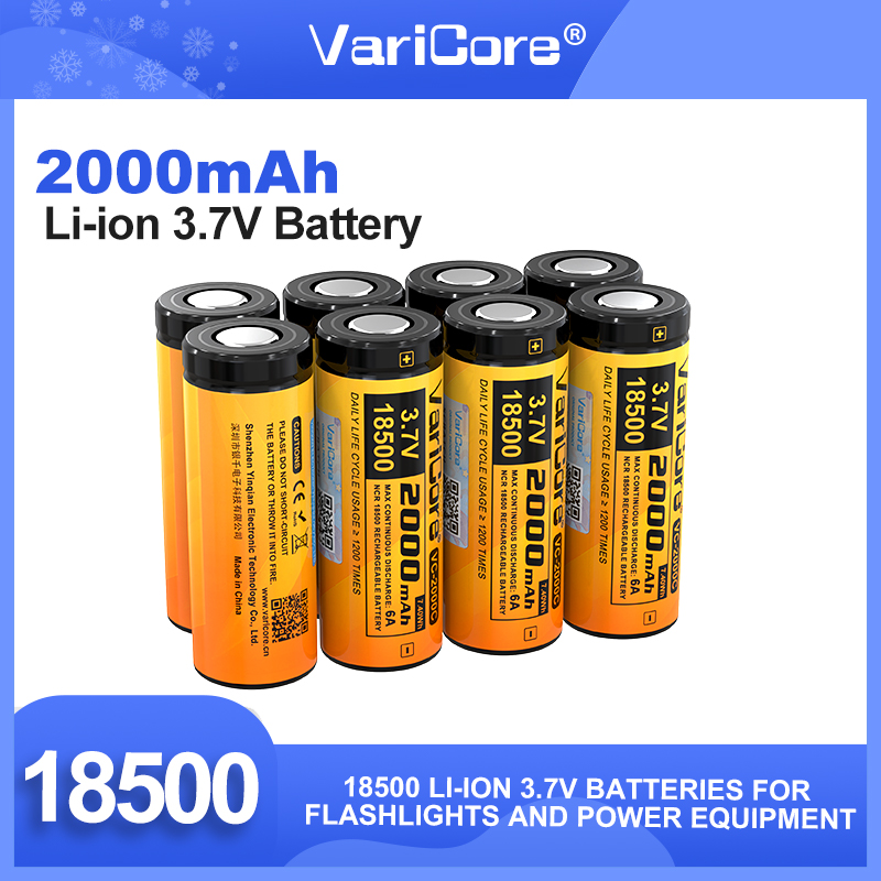 VariCore VC-2000C 3.7v 18500 2000mAh Li-ion Rechargeable Battery for Flashlight Digital Camera Remote Control Versat
