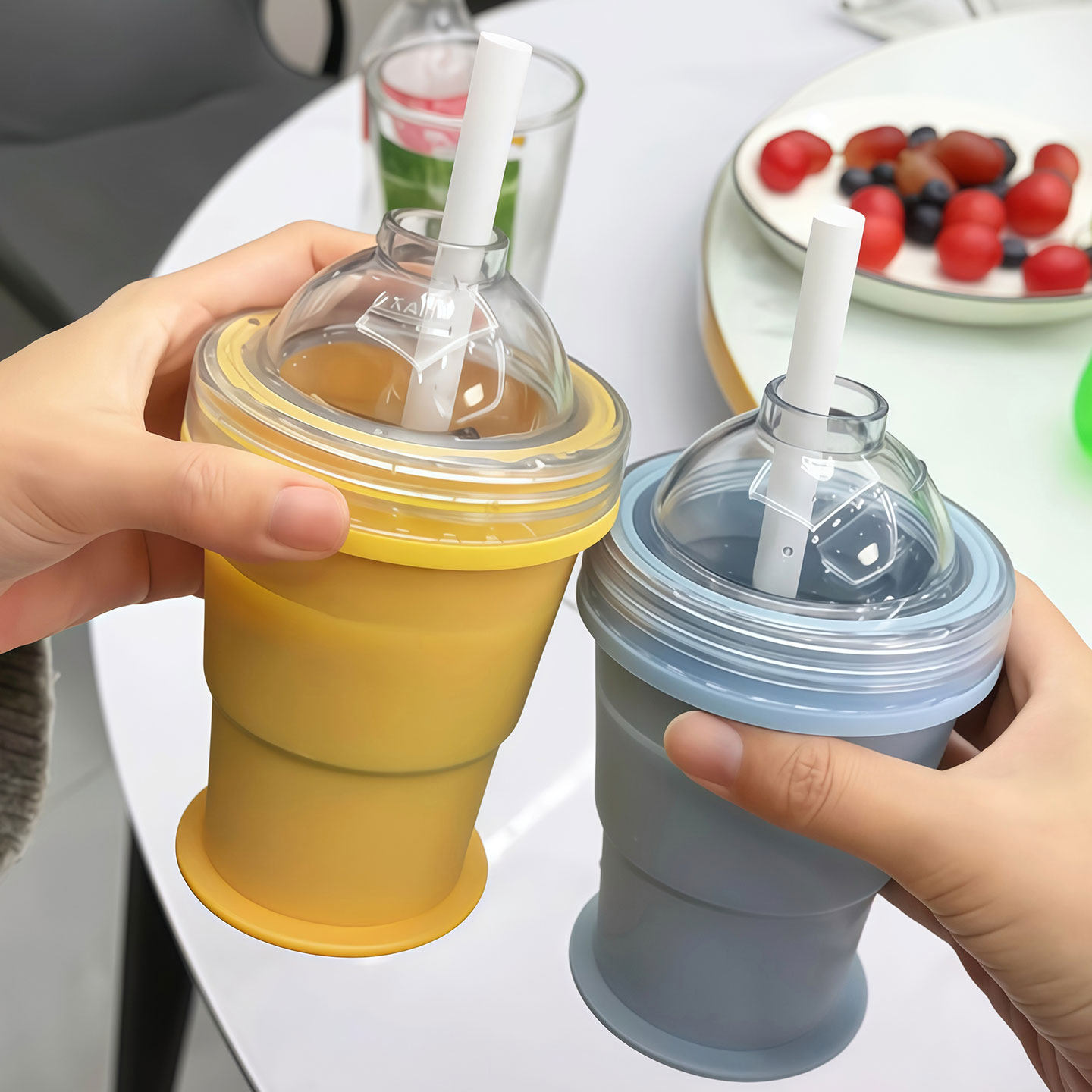 折りたたみ式アイスホッケーウォーターカップ、食品グレードの屋外ポータブルコールドブリューカップ、家庭用自家製冷たいドリンク製氷ガジェット