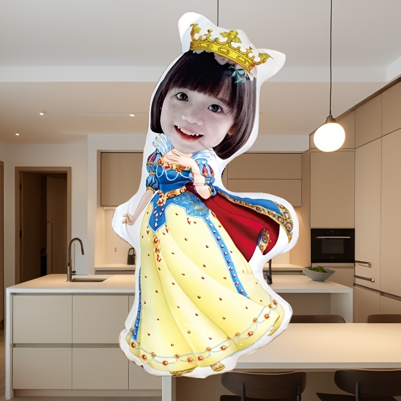 カスタマイズされたプリンセスぬいぐるみ枕 パーソナライズされた写真ミニクッション ソファ、寝室の装飾、クリスマス、感謝祭に最適