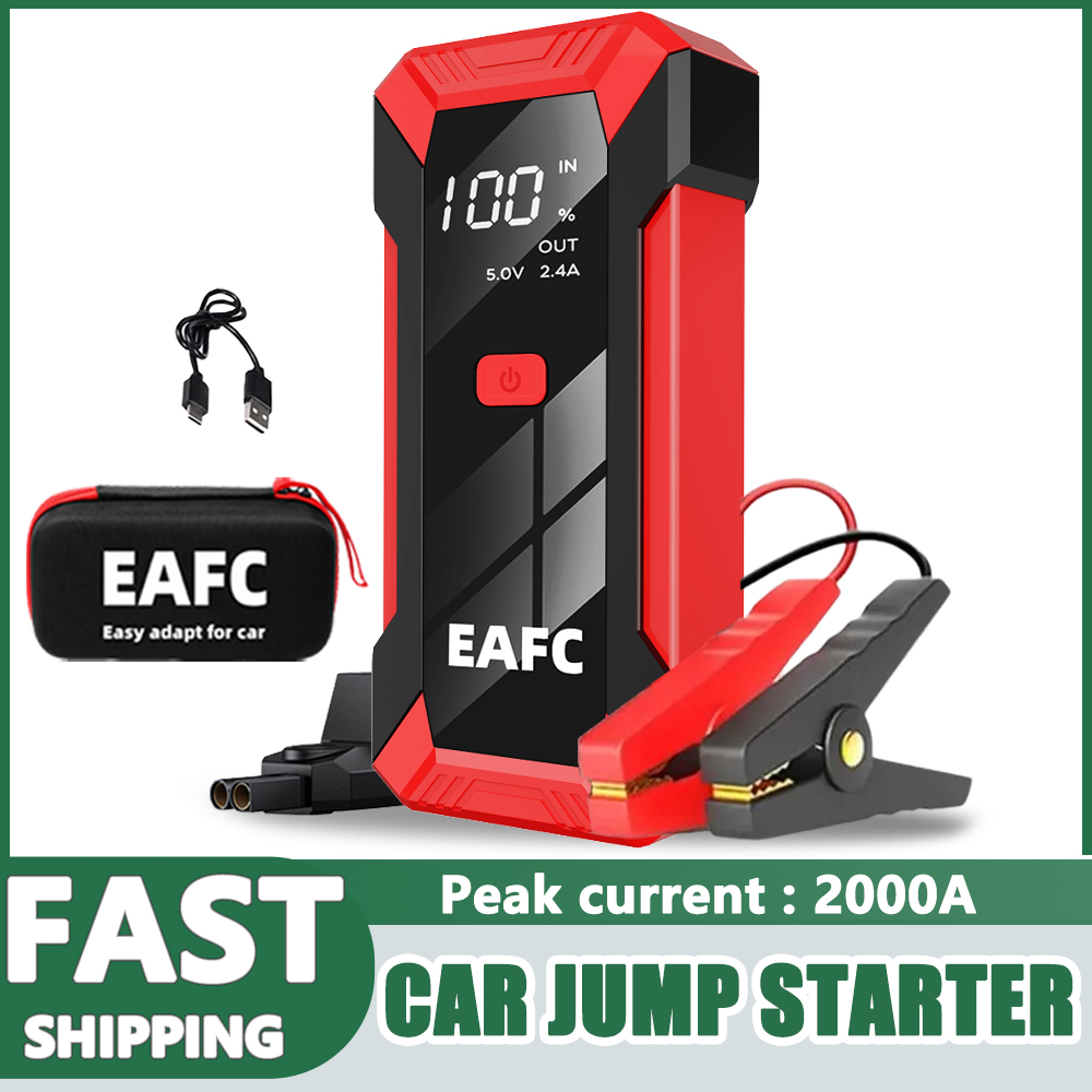 12V 車のジャンプスターターバッテリーブースター充電器緊急スターター 2000A-600A ガソリンディーゼルパワーバンク始動装置バッテリー