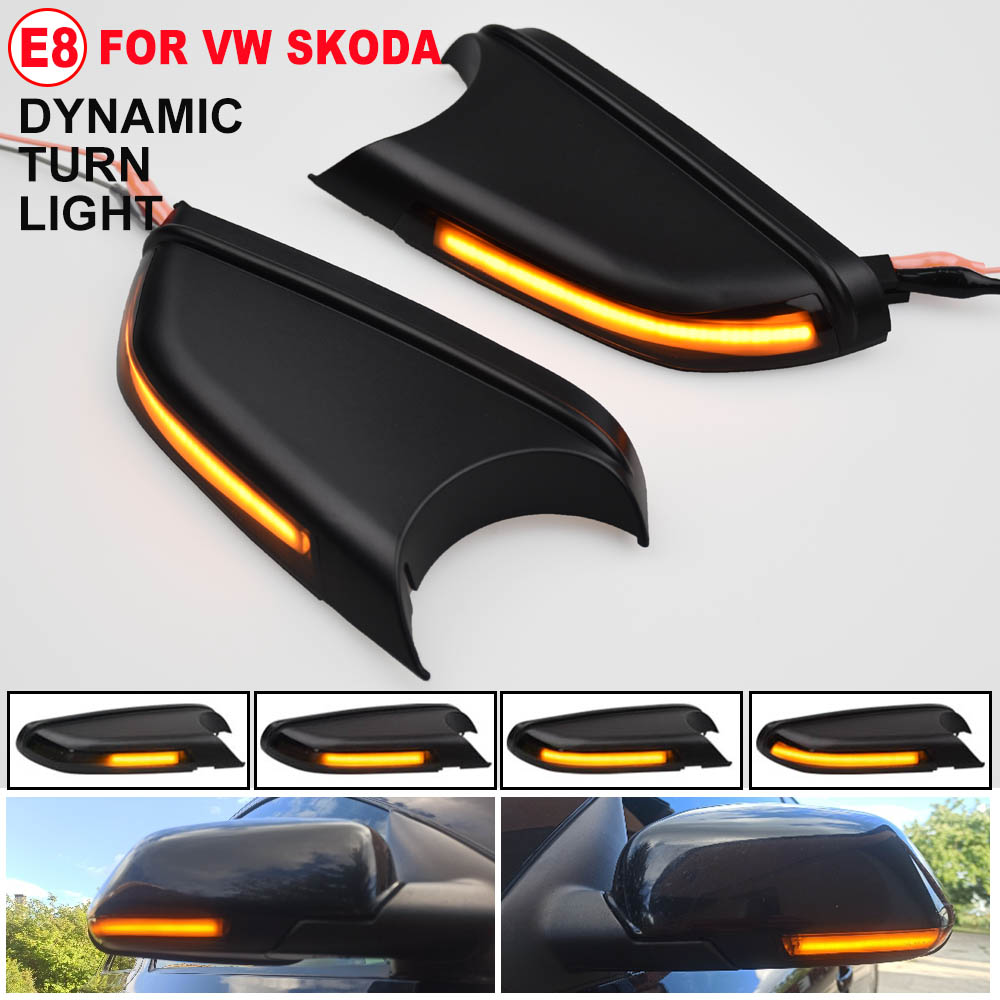 For VW Polo MK4 9N LED Rearview Mirror Indicator Blinker Light Dynamic Turn Signal For Skoda Octavia MK2 1Z 2004-2008