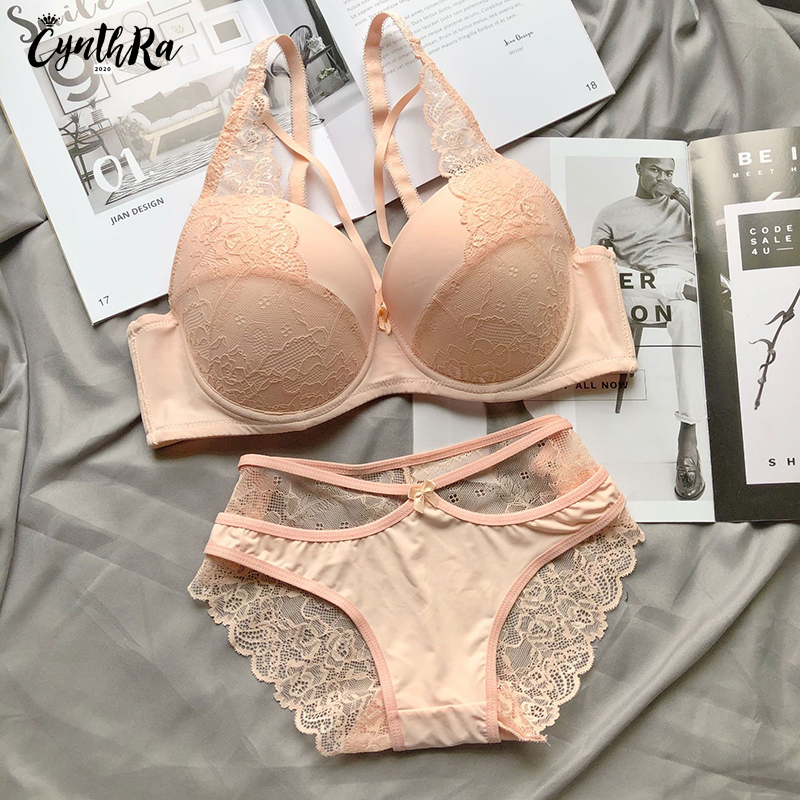 女性の下着セクシーなレースのプッシュアップ Bralette セクション通気性の女性の大きな下着セットプラスサイズのランジェリーブラジャー