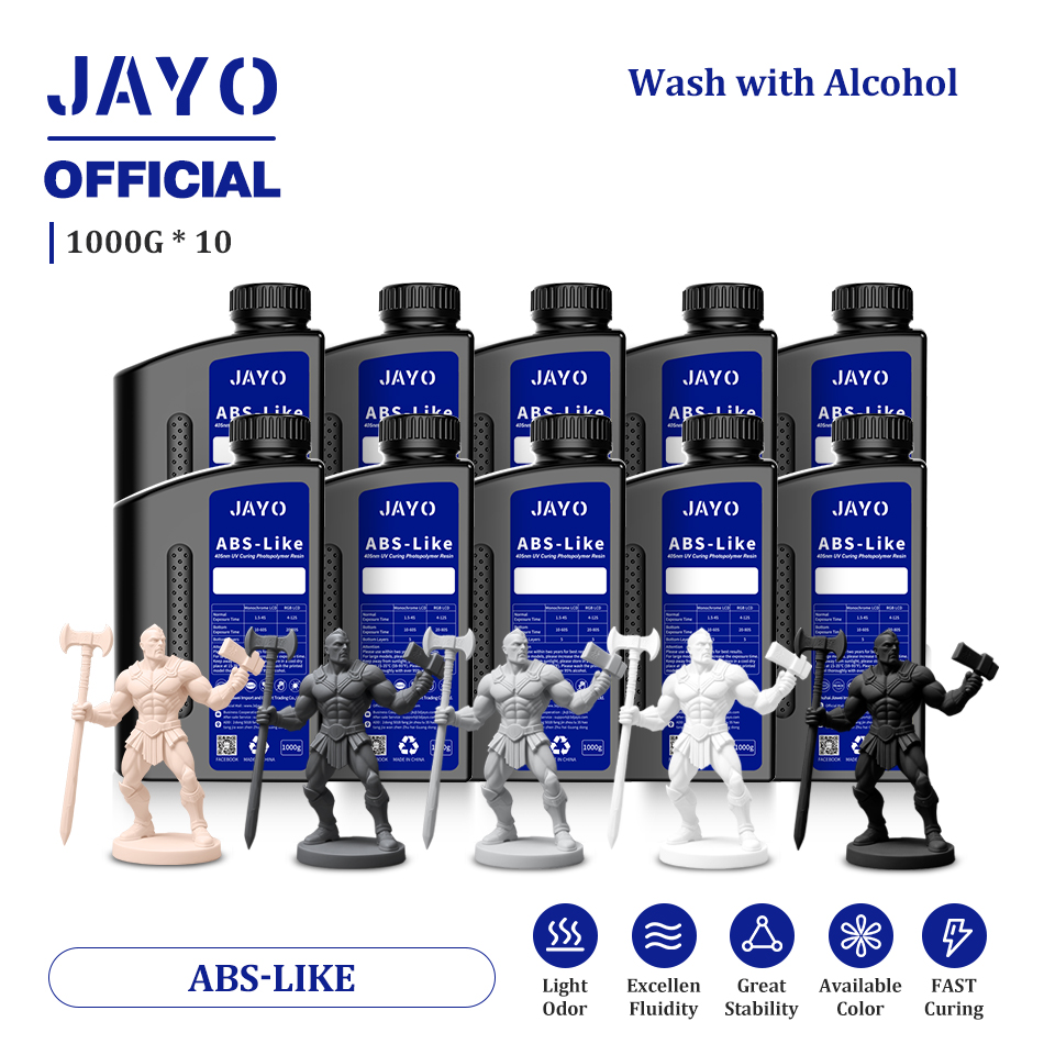 JAYO ABS のような 3D 樹脂 10 ボトル ABS のような 405nm UV 硬化フォトポリマー急速 3D 樹脂 2/4/6/8K LCD/DLP/SLA 3D プリンタ用