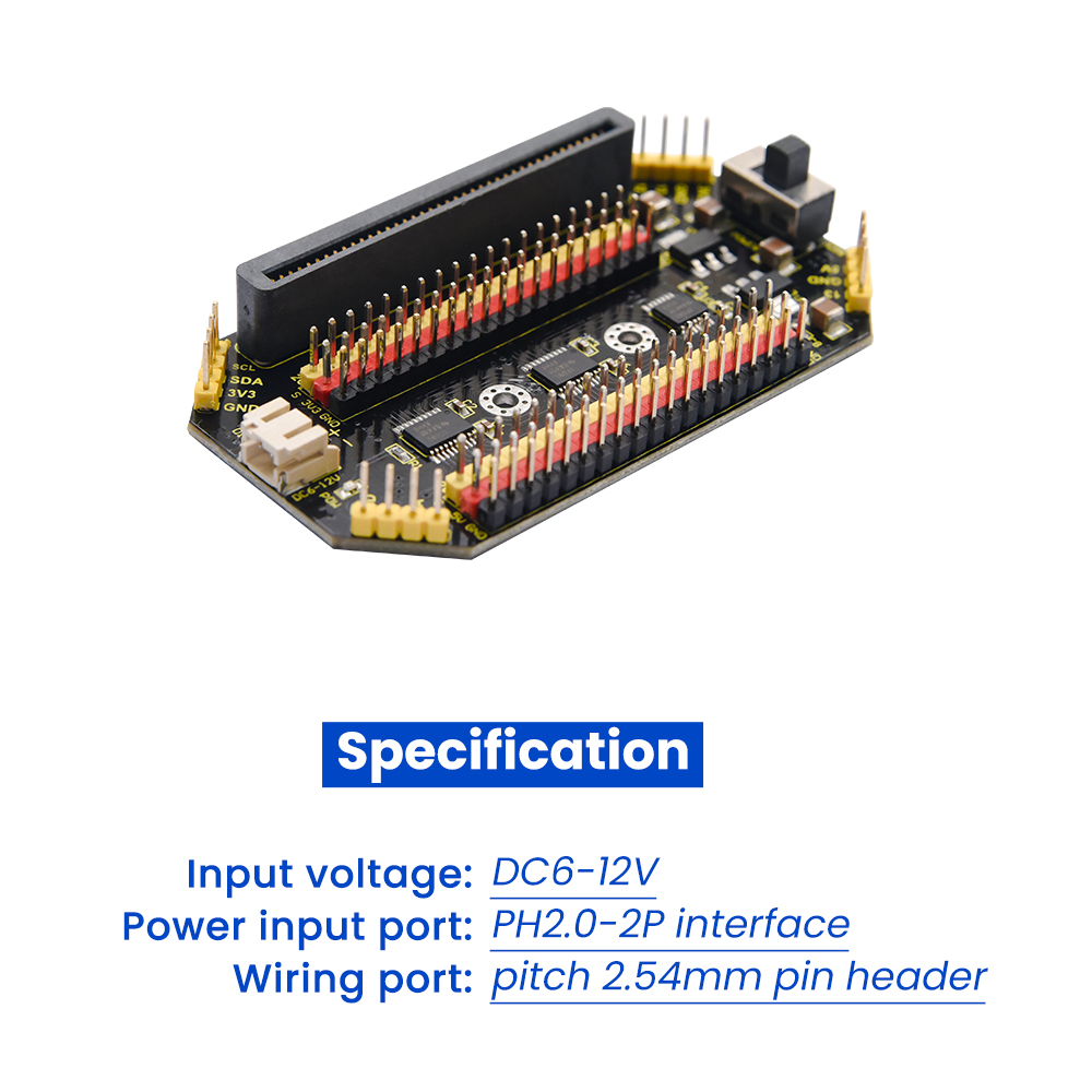 Kidsbits Keyestudio Microbit拡張シールドボード（IOポート付き、Microbit V1.5およびMicro:bit V2対応）