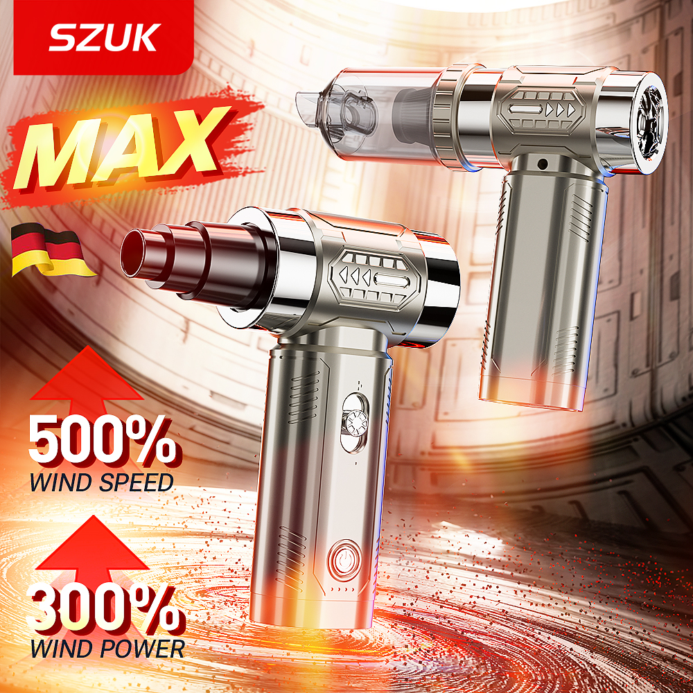 SZUK ミニ送風機ブラシレスモーターターボジェットファンハンドヘルドポータブルダストファンターボファン送風機強力な車の掃除機