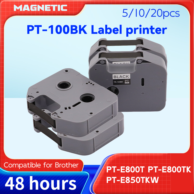 5/10/20 個 PT-100BK 黒ラベルテープ TR-100BK ブラザーリボンプリンタ TP-E800T PT-E800TK PT-E850TKW PT 100BK に対応