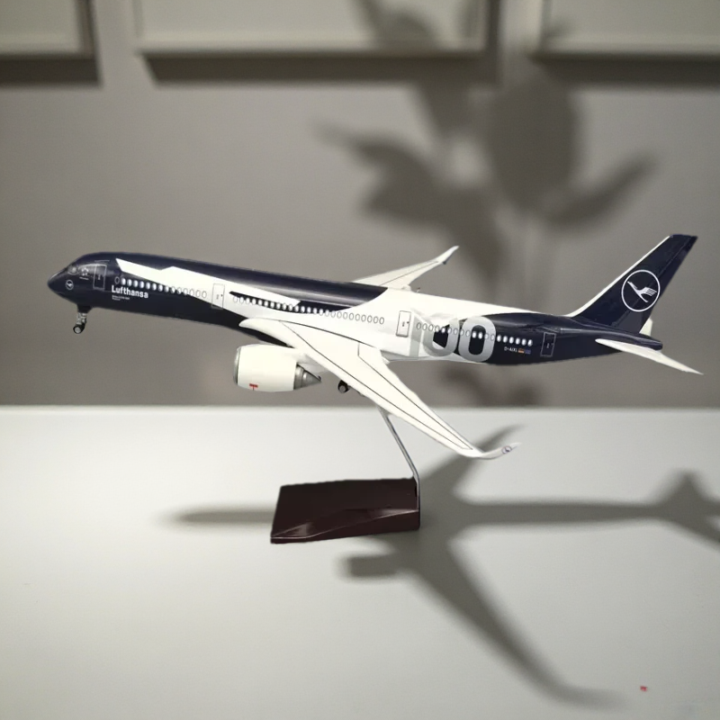 47 センチメートル大型飛行機モデルルフトハンザ A350 ドイツ 100 周年記念樹脂スケール飛行機ディスプレイベース付き大人のための楽しいコレクション