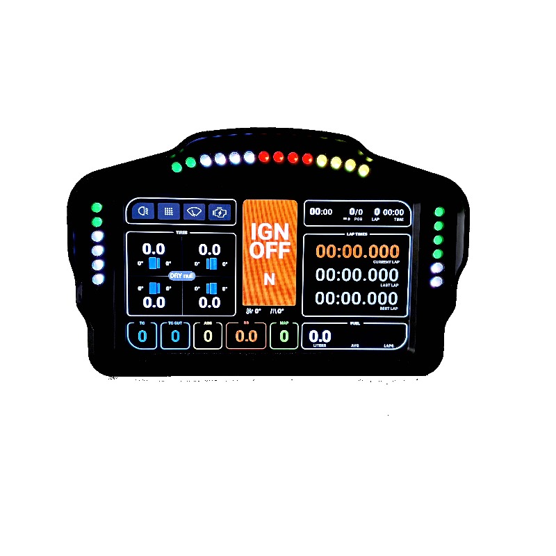 レーシングコックピットをシミュレートした7インチダッシュボードディスプレイ、MOZA Simagic FANATEC Logitech G29アクセサリーに最適