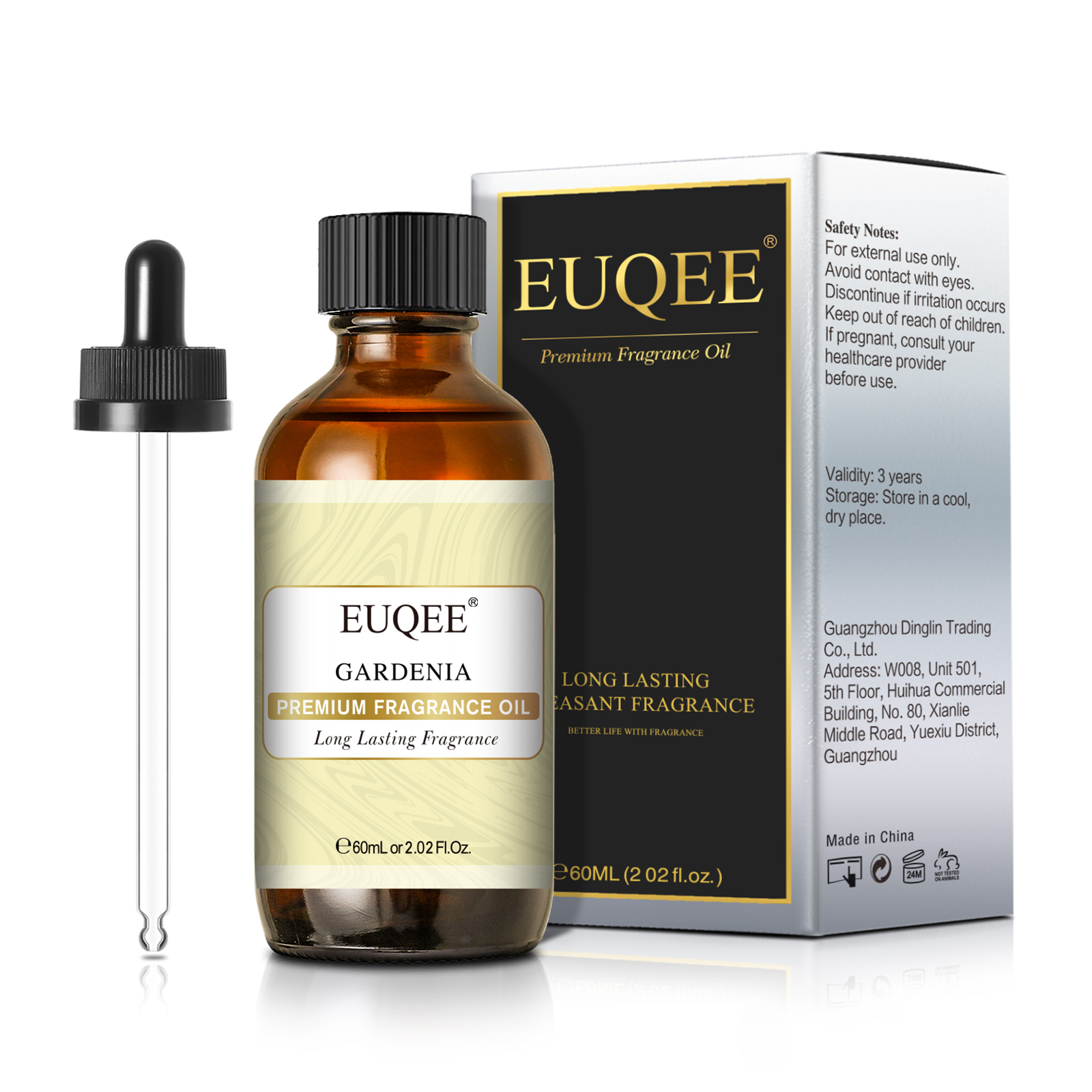 EUQEE 60 ミリリットル/2.02fl.oz クチナシフレグランスオイル加湿器ディフューザー石鹸キャンドル作り芳香剤