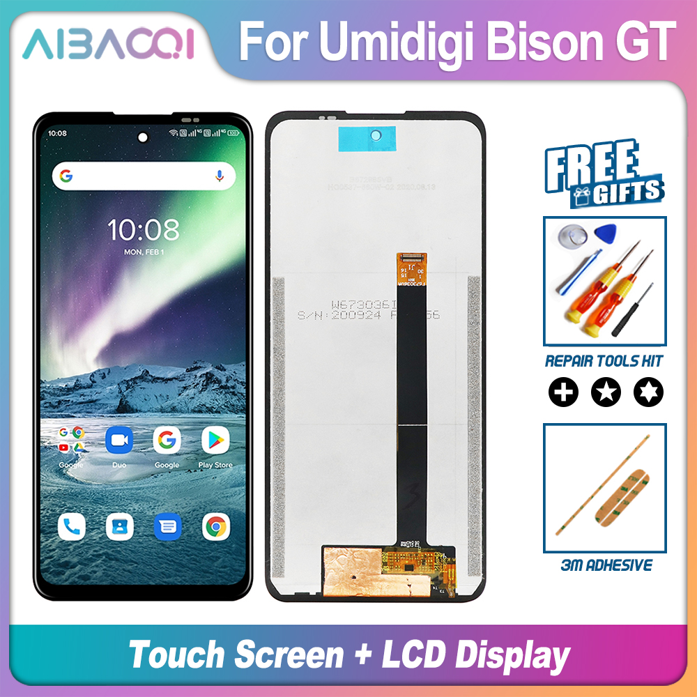 AiBaoQi 真新しい 6.67 インチタッチスクリーン LCD ディスプレイコンポーネントの交換 Umidigi BISON GT 電話用