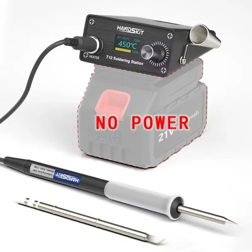 T12 Cordless Portable Soldering Station – Digital Temperature Adjustable Welding Tool for Electronic Repair & DIY Welding