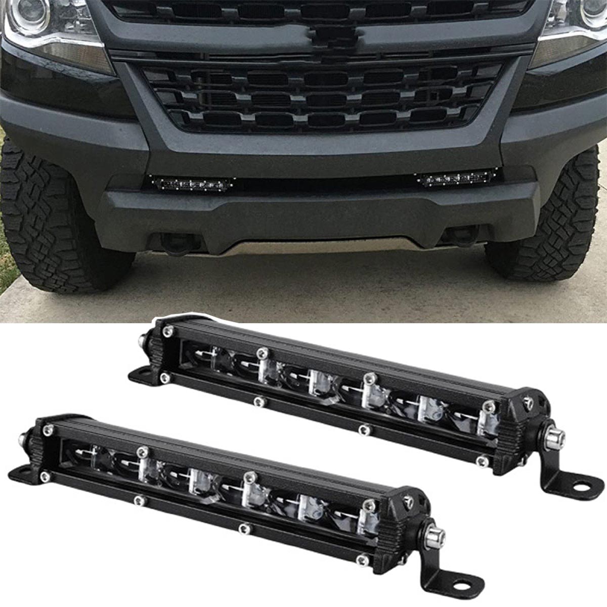 12V 24V 7インチスーパースリム6D LEDワークライトバー6000kホワイトドライビングライトフォグランプオフロード車ATVトラックオートバイ4WDボート用