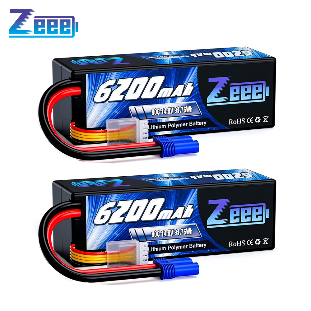 Zeee 4S 6200mAh リポバッテリー RC カー用 14.8V 80C ハードケース EC5 プラグ付き FPV ドローンバギートラギーレーシングホビー RC モデルパーツ