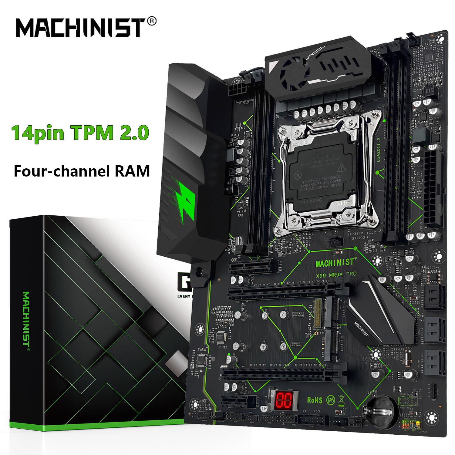 MACHINIST X99 MR9A PRO マザーボード サポート TPM2.0 インターフェイス LGA 2011-3 Xeon E5 V3 V4 CPU DDR4 4 チャネル RAM NVME M.2 *2 ATX