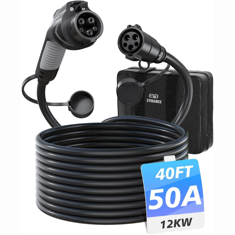 EVDANCE ポータブル EV 充電ケーブル J1772 50A 21/40FT 延長ケーブル充電コード電気自動車用すべての SAE J1772 に対応