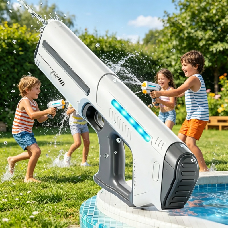 子供電動水鉄砲連続撮影自動吸水ウォーターブラスター夏の屋外のおもちゃキッズギフト