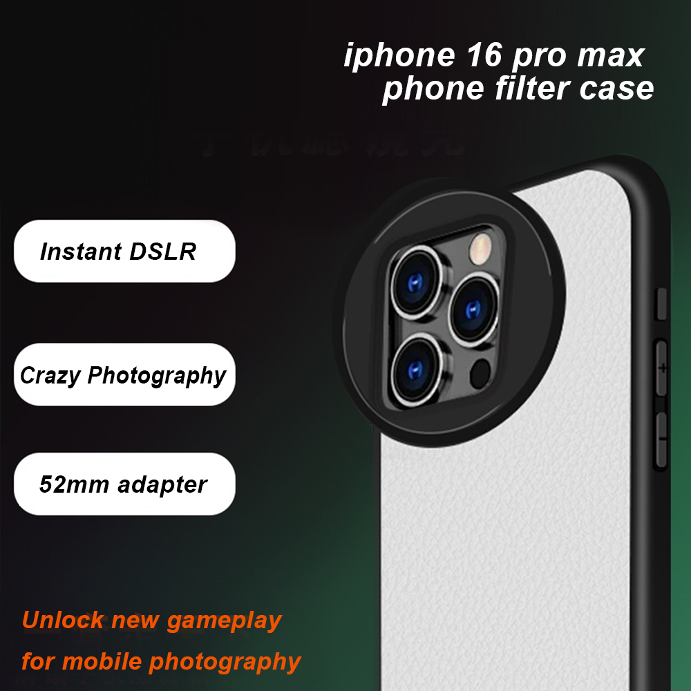 携帯電話ケース iPhone 16 Pro Max 接続可能 52 ミリメートルフィルター写真アクセサリーメッキソフト TPU フルレンズ保護ケース