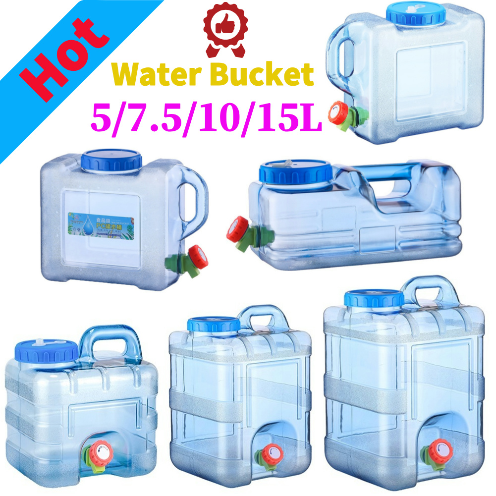 5/5.5/7.5/10L 容量純水バケツコンテナ蛇口駆動水タンク屋外用緊急水貯蔵容器