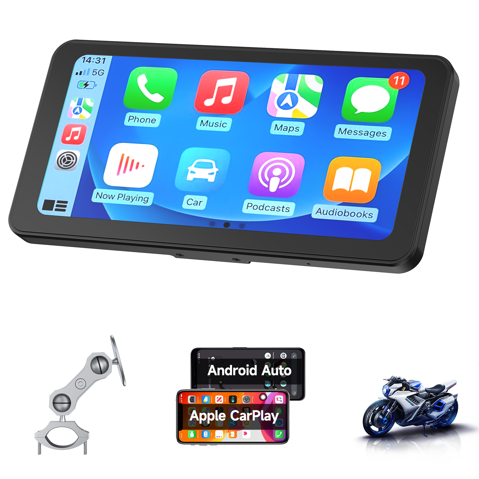 6.25 インチポータブルバイクワイヤレス Apple Carplay/Android Auto GPS ナビゲータータッチスクリーン Spedal CL871