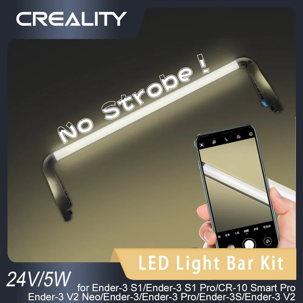 CREALITY ストロボなし LED ライトバーキット 24V/5W 3D プリンターパーツアップグレード Ender-3 S1 Pro/CR-10 Smart Pro/Ender-3 V2 Neo シリーズ用