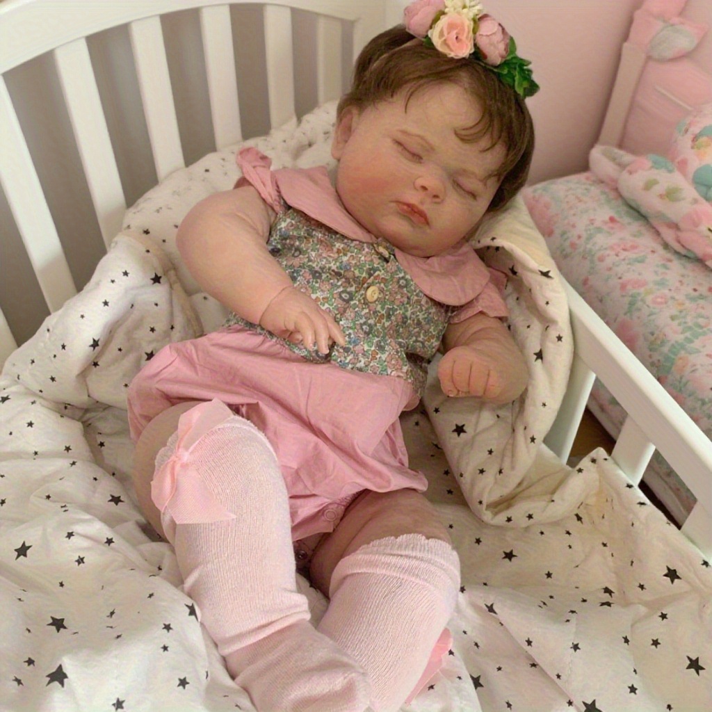 BZDOLL 60cm 24インチの睡眠リボーンドール、静脈付き3Dペイントスキン、ビニール手足布ボディ、リアルな新生児おもちゃ