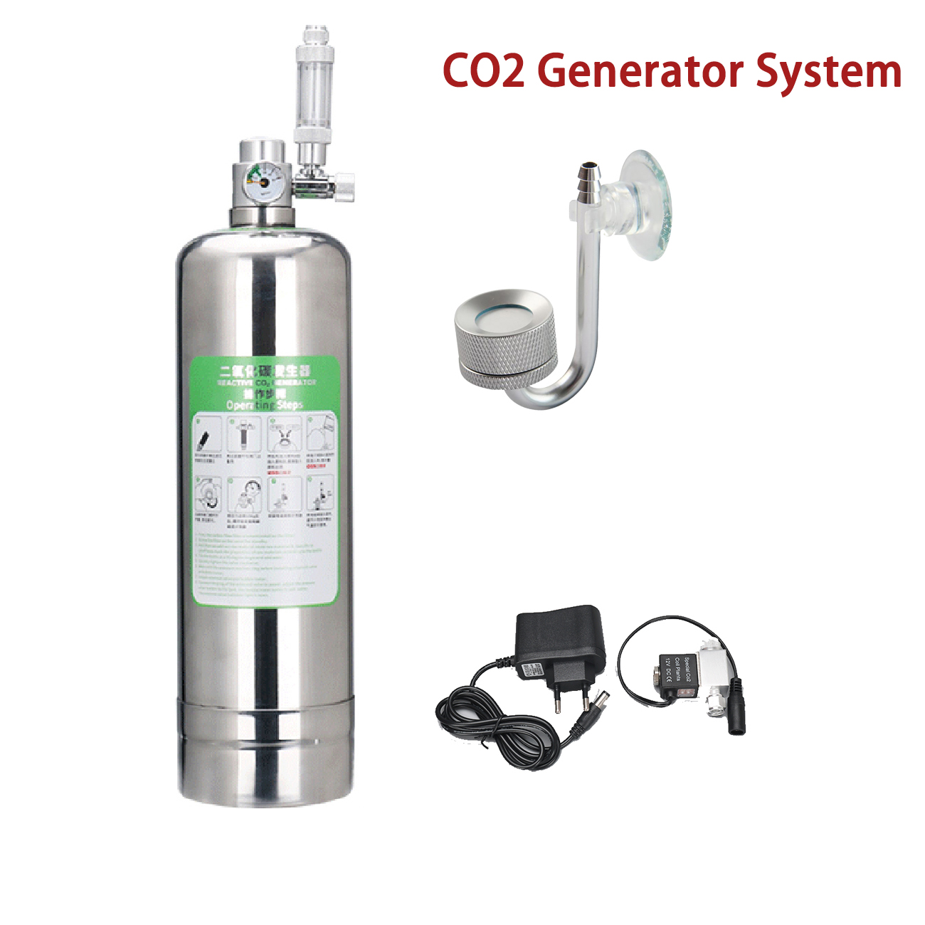 水族館 CO2 発生器システムキット植物魚用ステンレス鋼 CO2 シリンダー発生器システム二酸化炭素反応器キット