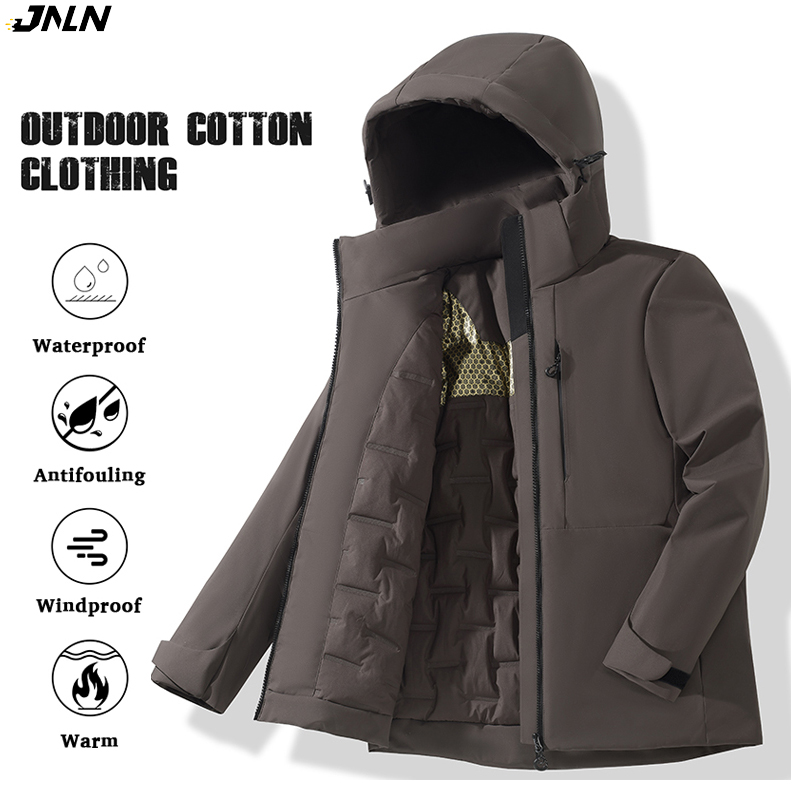 JNLN ユニセックス防水フリースジャケット冬防風サーマルウインドブレーカー男性女性ハイキングキャンプスキー登山レインコート