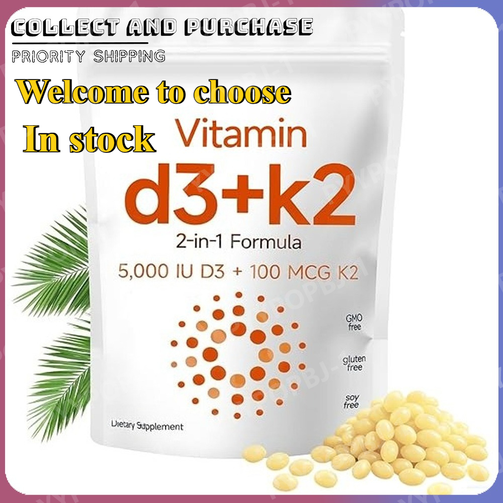 5,000 IU D3 と 100mcg K2 を含む 2-in-1 ビタミン D3 K2 カプセル 180 カウント ダイエット サプリメント 毎日の健康を維持