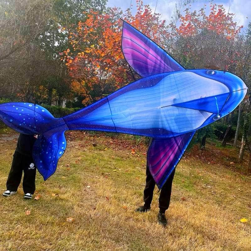 送料無料クジラ凧飛行子供のための屋外プレイステアリング凧のおもちゃ男の子 3d プロ風凧屋外ゲーム生地