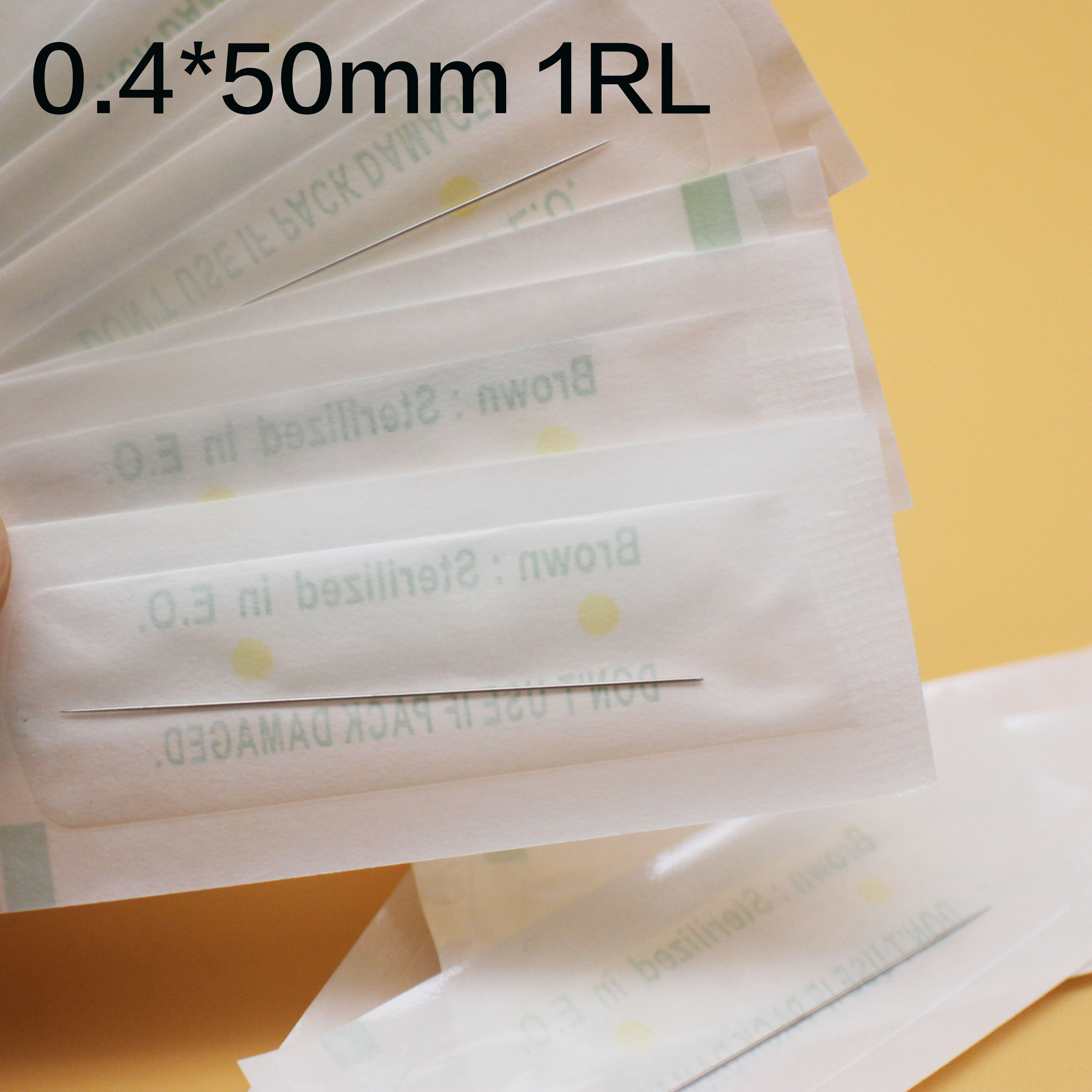 500 個 1RL 0.4 ミリメートル * 50 ミリメートルアートメイクマシンリップ針伝統的な眉毛針多機能タトゥーマシン