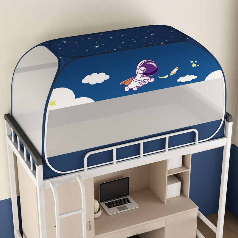 二段ベッド用蚊帳、底付き90cmシングルベッドテント、ポップアップキャノピー、寮に必須の防蚊保護