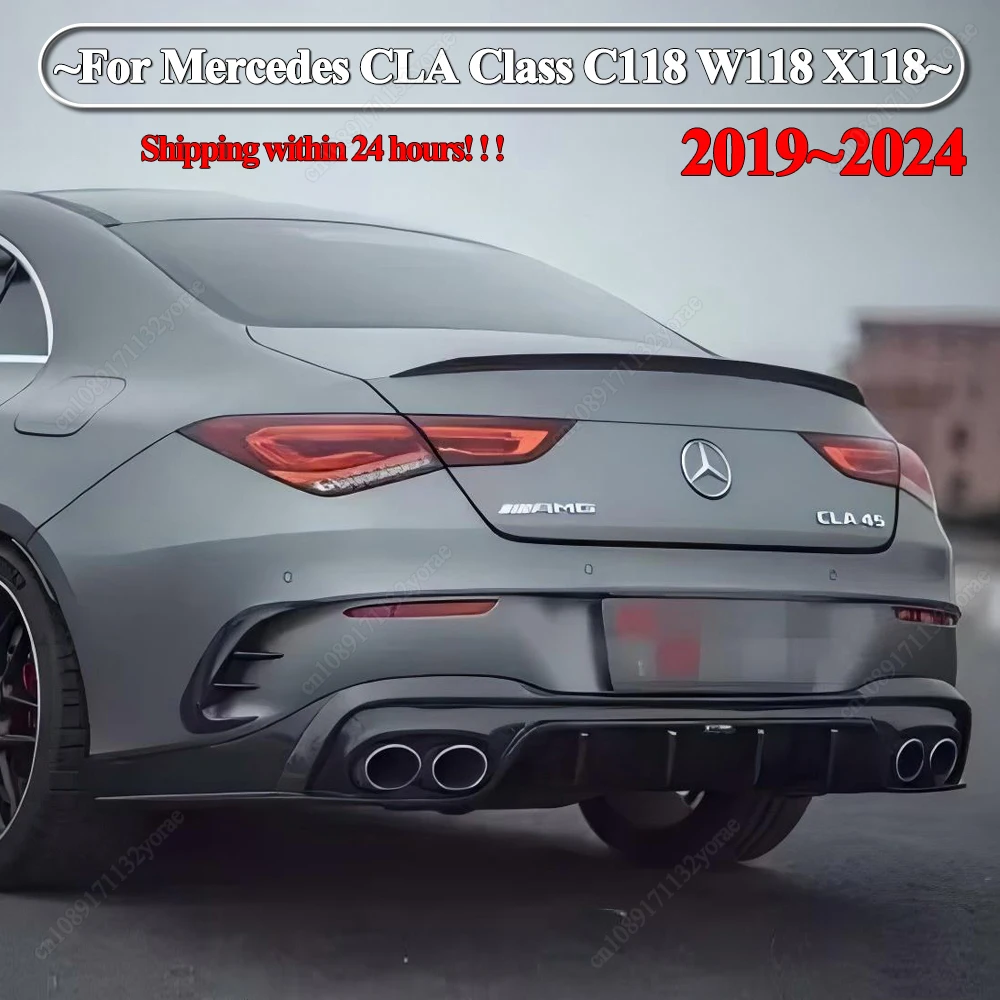 メルセデスベンツ CLA クラス C118 W118 X118 CLA180 200 220 250 CLA35 CLA45 AMG 2019-2024 車のリアトランクスポイラーウイングリップチューニング