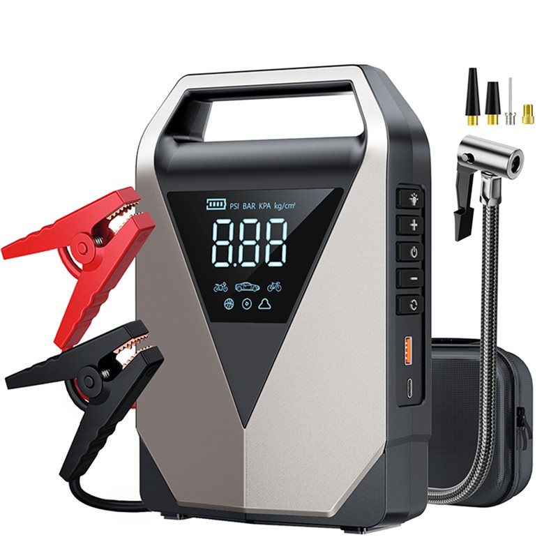 Car Jump Starter Air Pump 4 In 1 Air Compressor Tire Pump 14800Mah Battery Booster Pack Car Booster Starting Device