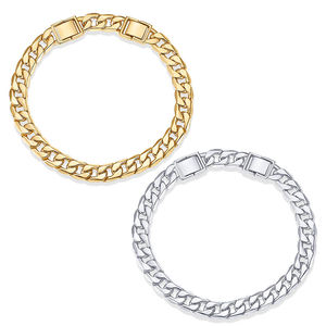 レディースファッション ゴールド ステンレススチール 厚手 フラット キューバンチェーンリンク サマービーチ フットウェア パーティー ゴールド アンクレット