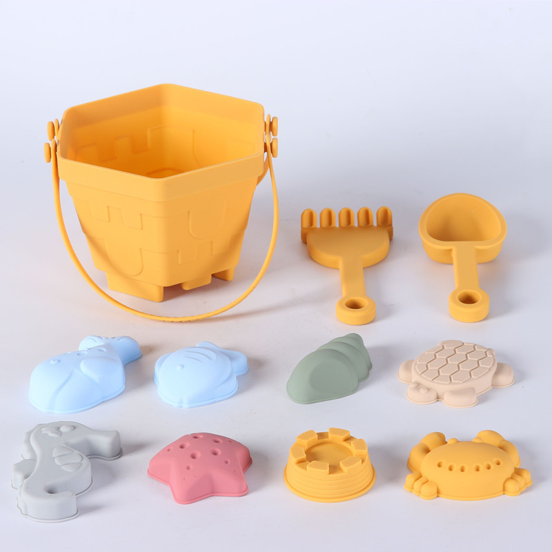 11 個シリコーンビーチバケツ砂掘りツール砂バケツプラスチック研磨屋外砂掘りアーティファクト子供のおもちゃギフト
